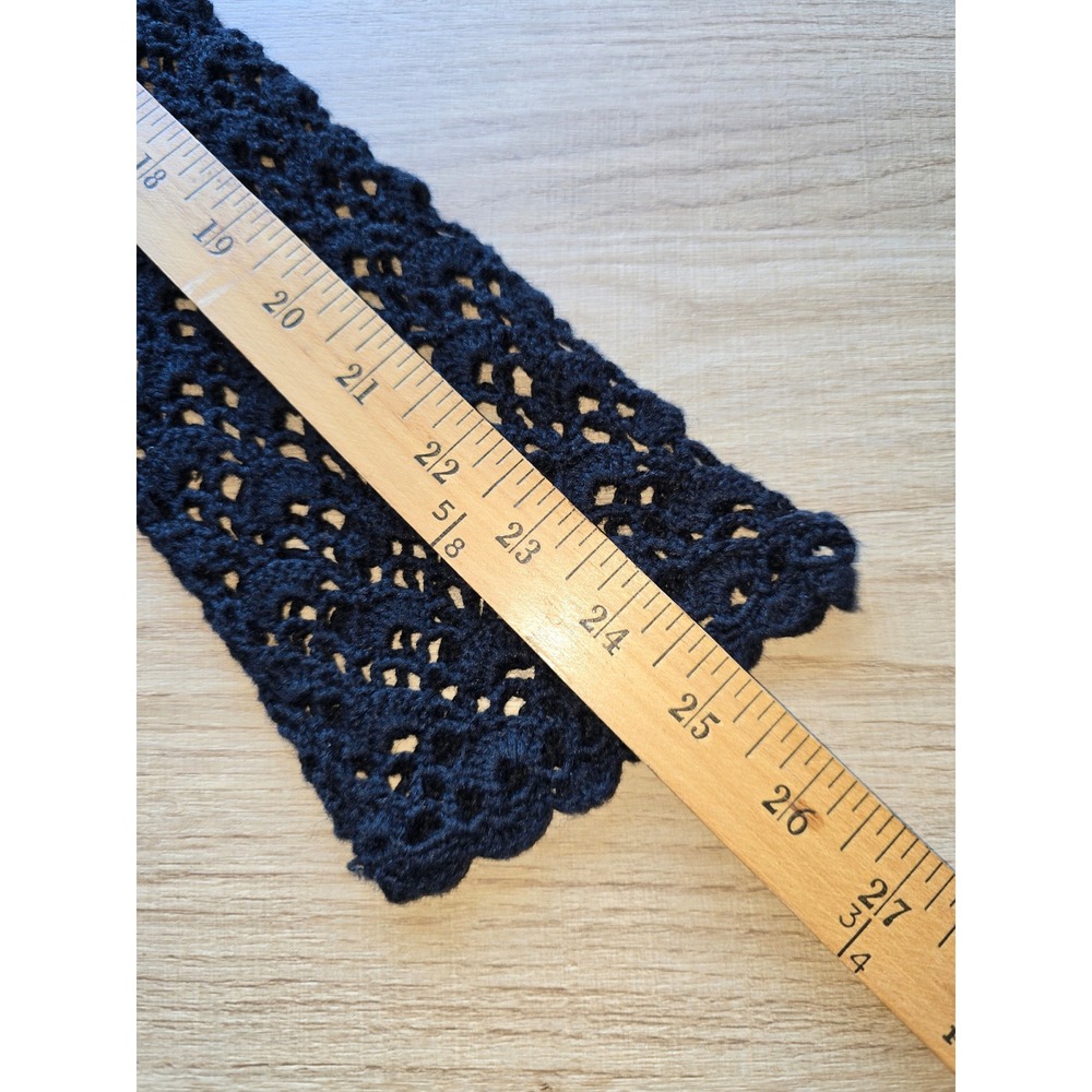 Women Crochet Open Knit Top Black Gothic Boho Sheer Pullover 90s grunge festival - Picture 5 of 9